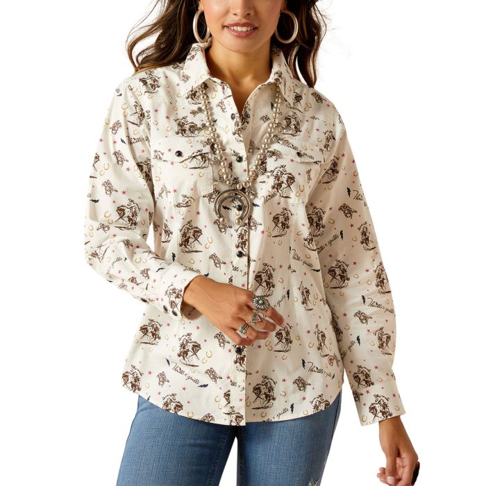 Ariat Ladies Thrills n Spills Snap Long Sleeve Shirt - Sz S & L Only