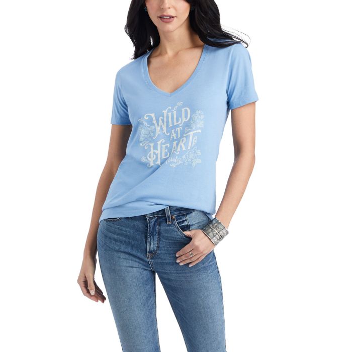 Ariat Ladies Wild Heart Tee - Ocean Blue Heather