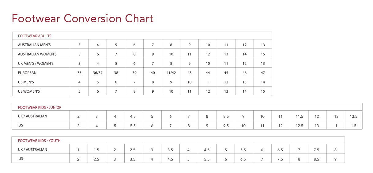 Twisted X Sizing Chart Twisted X Sizing Chart